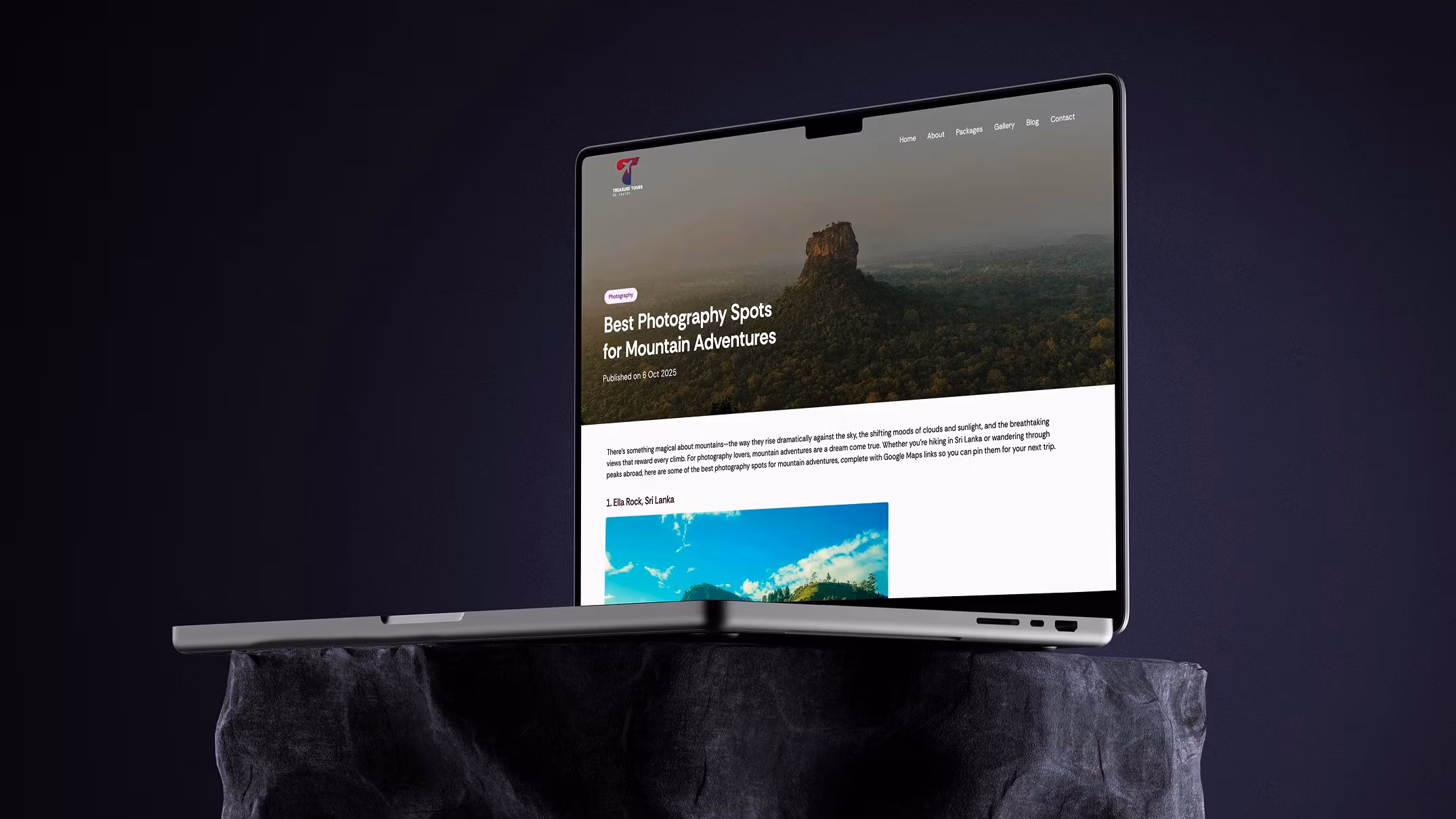 Treasure Tours De Ceylon testimonial mockup